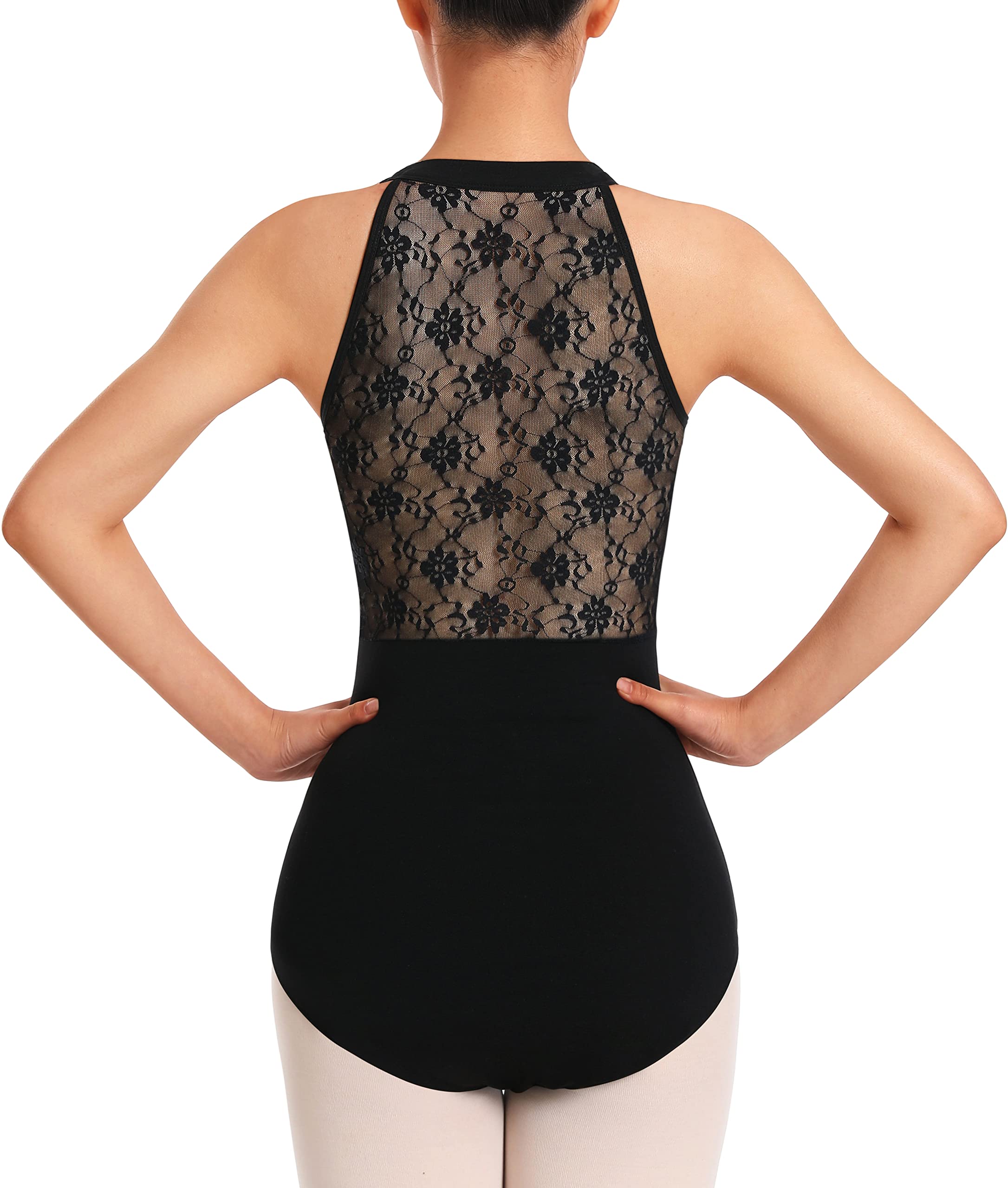 Photo 1 of Tegmk Women's Halter Neck Dance leotard for Ballet Tank Lace Back, Ballerina Gymnastics Dancewear(23911-06-S)