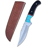METAL OF HONOR Skinning Knife for Hunting 9" Handmade Fixed Blade Small Bowie Knife with Sheath | High Carbon Steel Full Tang Drop Point Deer Knife for Field Dressing | Camping and Outdoor Use