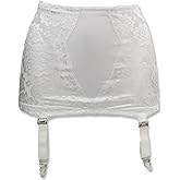 TVRtyle Black/White Vintage 4 Wide Strap Metal Clip Sexy Women's Garter Belts for Stockings