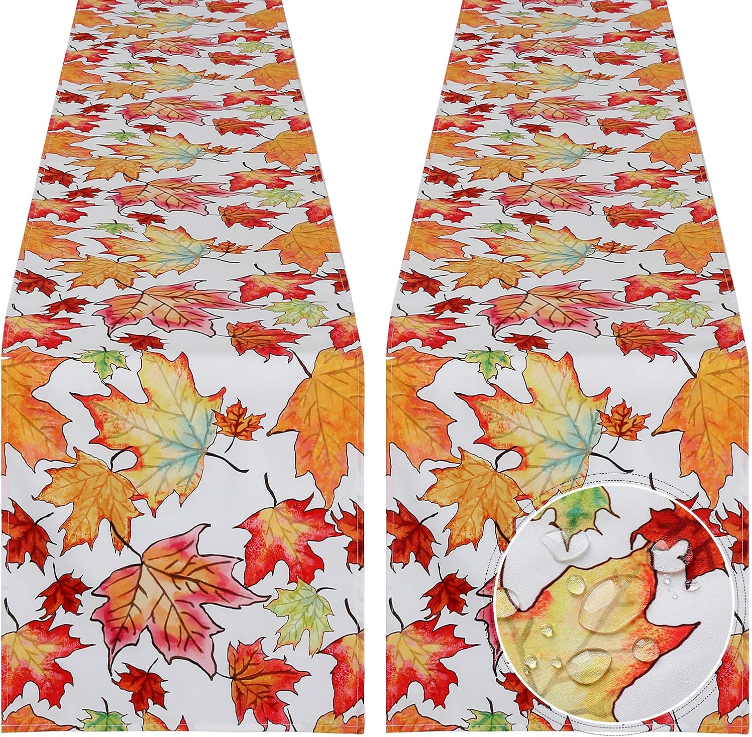 SoarDream Thanksgiving Harvest Table Runner 2 Pieces 13x84 Inches Maple Leaves Printed Table Runner Autumn Or Fall Outdoor Party Table Decorations: Home & Kitchen