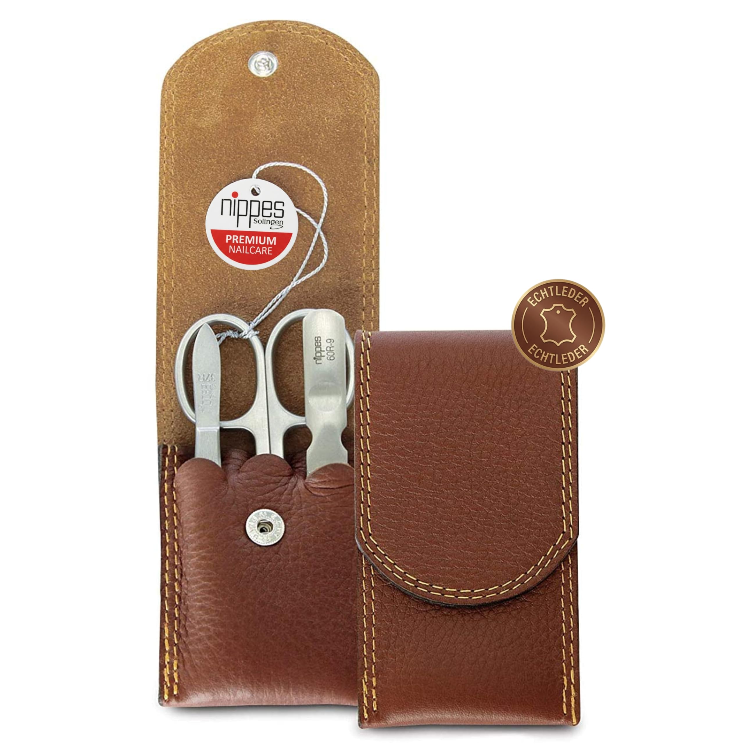 Manicure Set Leather Case with Clasp