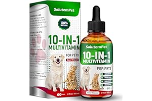 SALUTEMPET Liquid Multivitamin for Dogs - Multivitamin for Cats - Dog Vitamins and Supplements - Beef Flavor, 2 fl.oz