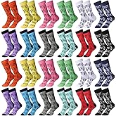 JaGely 24 Pairs Funny Sports Socks Nurse Gifts for Nurse Doctor Novelty Music Basketball Soccer Football Hockey Socks for Men