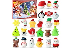 DKJOAZ Christmas Advent Calendar 2025 Squishies,24 Mochi Squishy Toys, Christmas Countdown Calendar,Xmas Stocking Stuffers Gifts for Kids Toddlers Boys Girls Christmas Party Favor