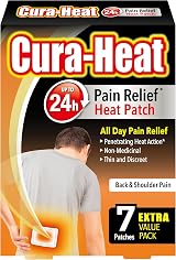 Cura-Heat Back and Shoulder Pain Patch 7 Patches Targeted Relief 24h