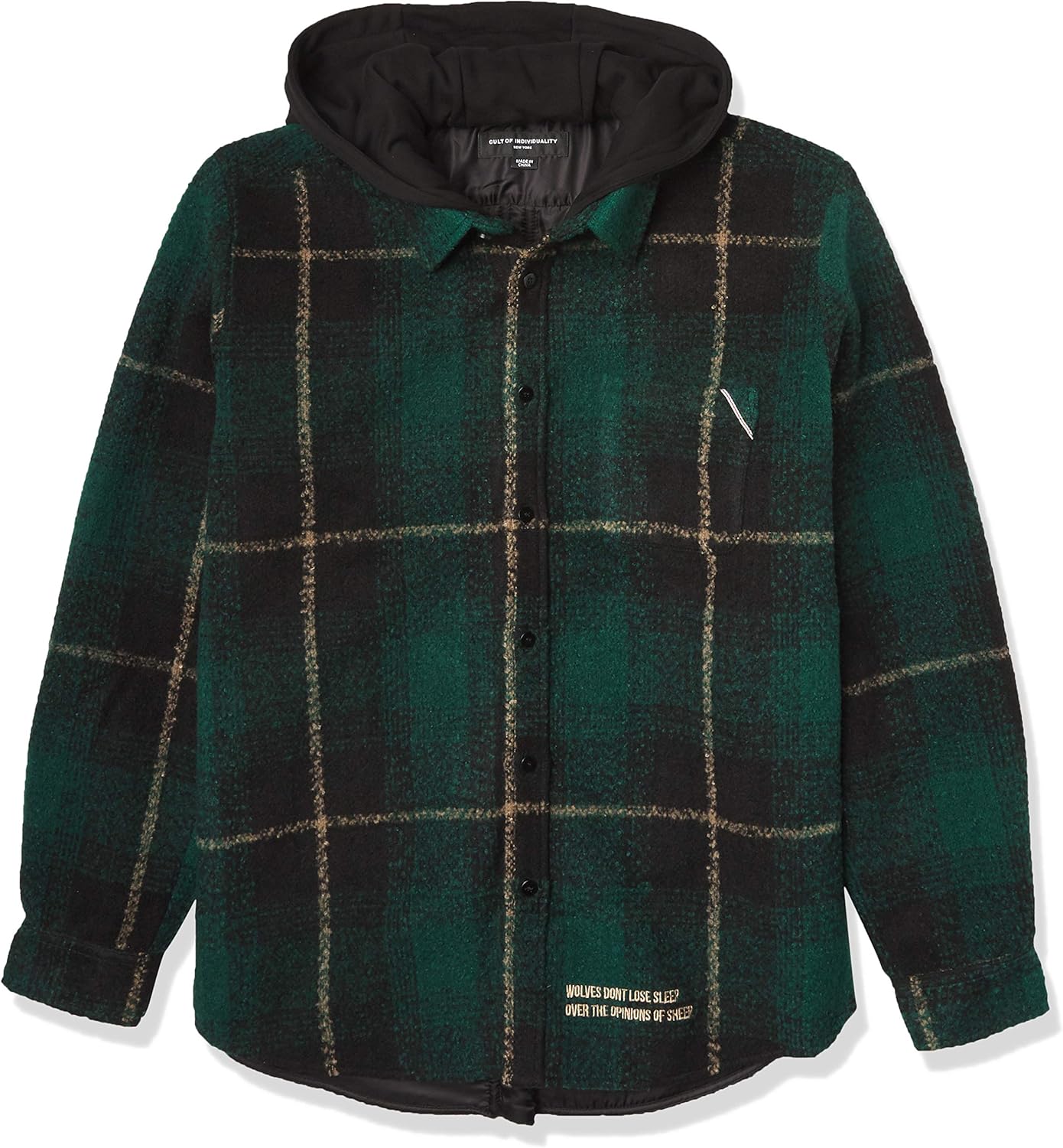 PLAID SHIRT JACKET WOOL/POLY IN FOREST GREENM at Amazon Men’s Clothing