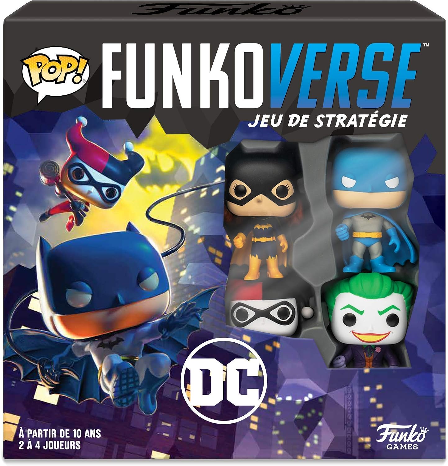 Funko Games Black Mag Extension, French Version, Batman, Batgirl, The Joker And Harley Quinn, 3'' (7.6 Cm) POP!