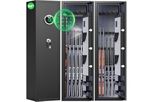Luzfuego 5-7 Fireproof Gun Safe, Digital Gun Safe for Rifles and Pistols with LCD Keypad, Quick Acces Heavy Long Gun Cabinet 