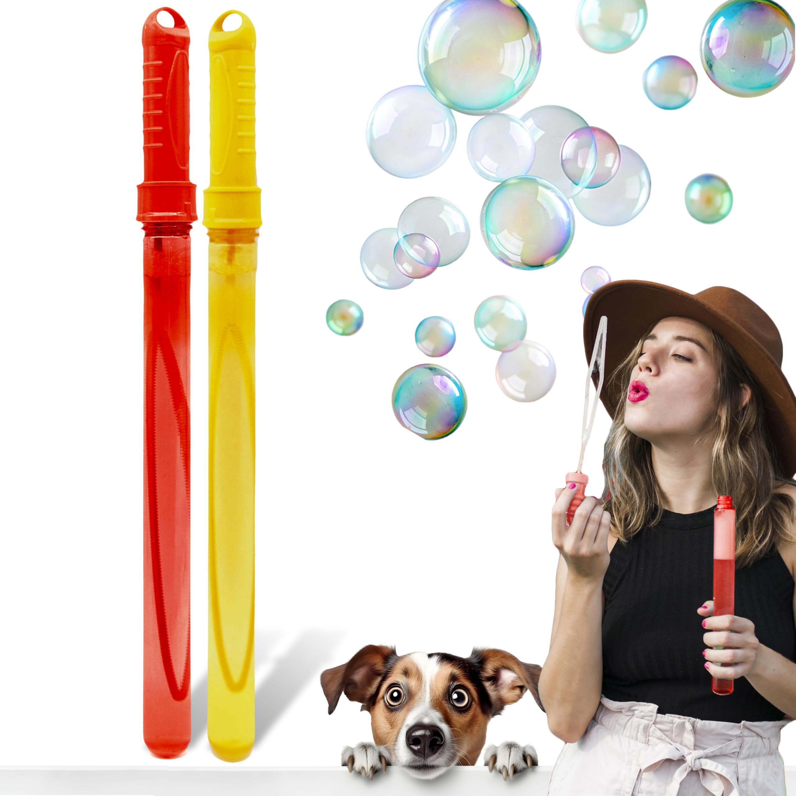 Petopedia 2x Fun Dog Bubbles - Beef & Peanut Butter Scented Oil, Interactive Toys for Boredom (240ml Pack of 2)