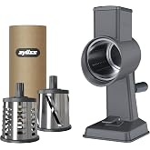 Zyliss Rotary Cheese Grater, Aluminium, 3 Steel Drum Blades, Cheese, Vegetable, Chocolate, Nut, Fruit Grater with Handle, Non-Slip Suction Foot and Table Clamp, 5 Year Guarantee