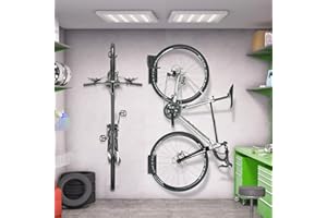 YJDayy Bike Rack Garage Wall Mount - 2 Pack Swivel Stainless Steel Bike Storage Bike Hangers for Garage Wall with 12 Screws, Bike Wall Hanger Indoor Storage Holds Up to 130lbs