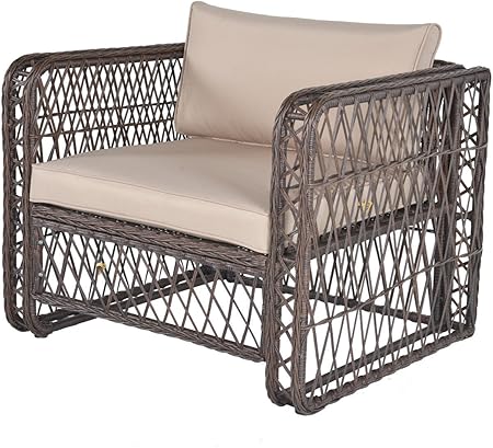 Amazon Com Feelway Pe Wicker Sofa Patio Furniture Rattan Sofa