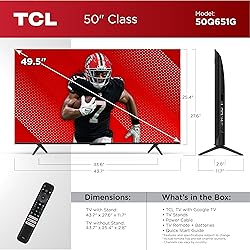 TCL 50-Inch Q65 QLED 4K UHD Smart TV with Google TV