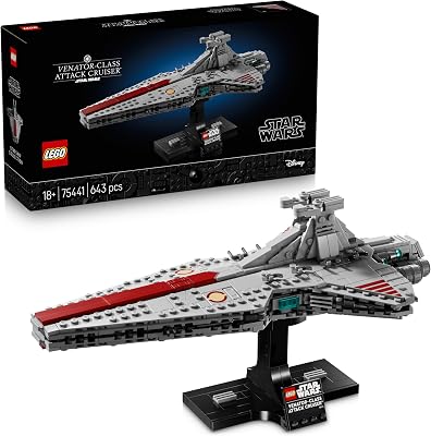 Star Wars 75441 Angriffskreuzer der Venator-Klasse - Modellbau-Set des republikanischen Kriegsschiffs für Erwachsene - Deko für Wohnzimmer & Regal - Geschenk für Fans von Die Rache der Sith