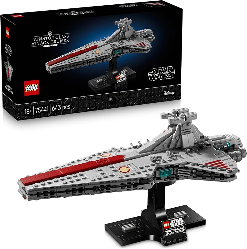 Star Wars 75441 Angriffskreuzer der Venator-Klasse - Modellbau-Set des republikanischen Kriegsschiffs für Erwachsene - Deko für Wohnzimmer & Regal - Geschenk für Fans von Die Rache der Sith — Foto 1 von 8