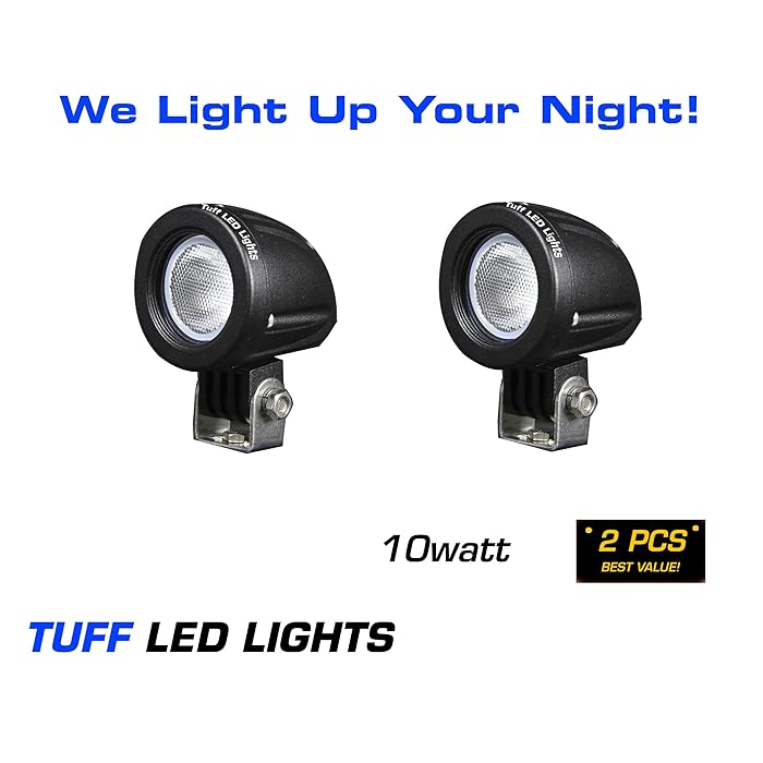 Buy Tuff LED Lights 2 Pack of 2" Inch Round 10 Watt Tuff Cree LED Work