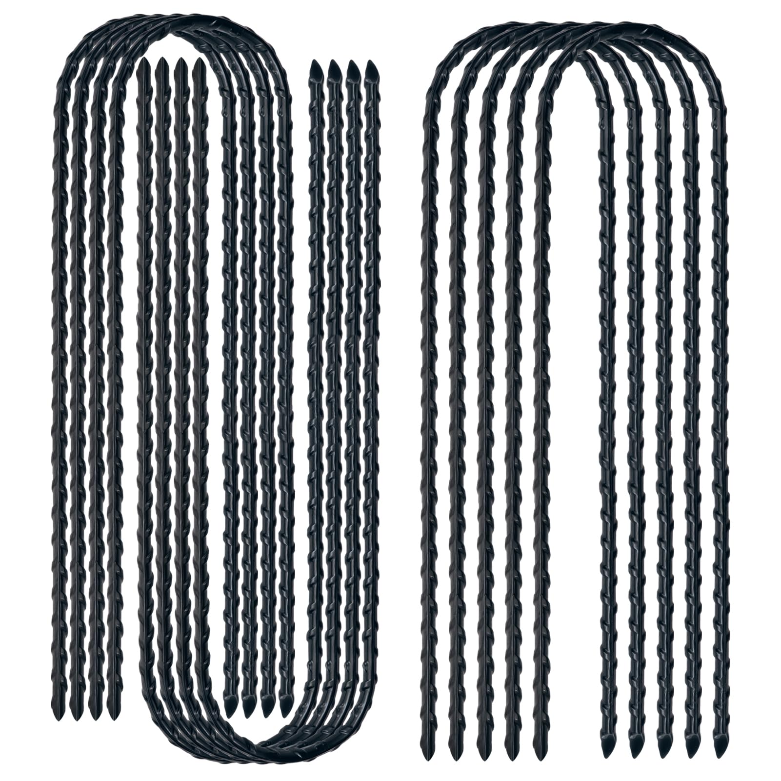 SZENSANG Anti-rust ground anchor, trampoline, U-shaped ground anchor, heavy duty, metal, 300 mm long, for securing fence, camping outdoors (pack of 20)