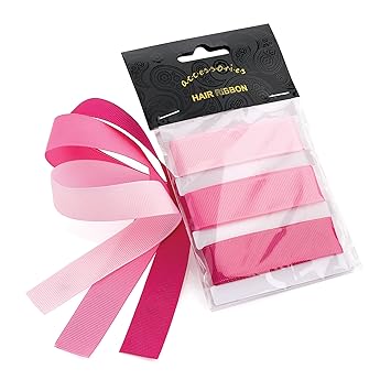 Amazon Com Set Of 3 Pink Tones Long Ribbon Hair Ties Bobbles