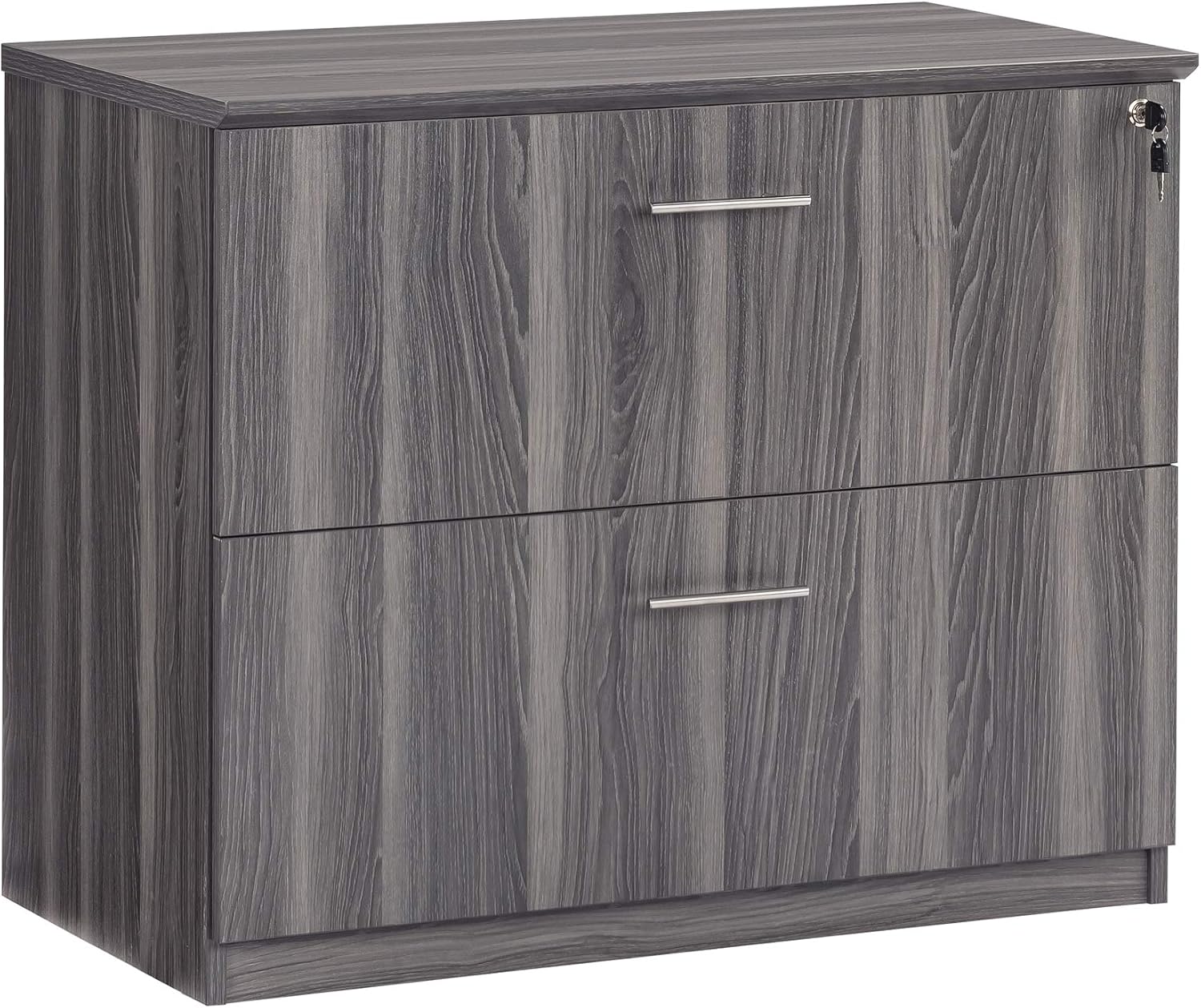 Safco Medina Lateral File Cabinet, 2 Drawer, Gray Steel