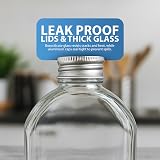 ZENO 250ml Glass Flask Bottles 10 Pack with Screw Tops Reusable Airtight Lids view 4