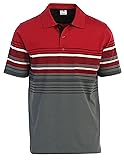 Gioberti Mens Striped Polo Shirt with Pocket - Yarn