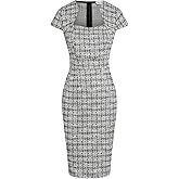 GRACE KARIN Women's Gorgeous Pencil Dress Cap Sleeve Tweed Pencil Dress for Work