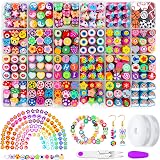 DTYDECLE 480Pcs Polymer Clay Beads 24 Styles Fruit Flower Heart Mushroom Charms view 1