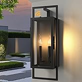 Lawyettle 21.46IN Outdoor Light Fixture, Dusk to Dawn Outdoor Lighting 2-Light, Waterproof Outdoor Wall Lights with Tempered 
