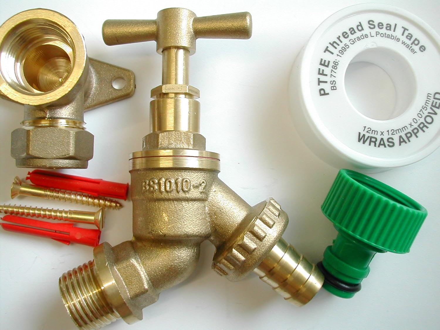 DELUXE BRASS OUTDOOR TAP KIT EXTERNAL GARDEN TAP & FITTINGS SET DIY SELF CUTTING DELUXE BRASS OUTDOOR TAP KIT EXTERNAL GARDEN TAP & FITTINGS SET DIY SELF CUTTING