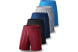 LIBERTY PRO 5 Pack Boys Athletic Shorts Mesh Basketball Youth Apparel Kids Sports Active Gear with Pockets