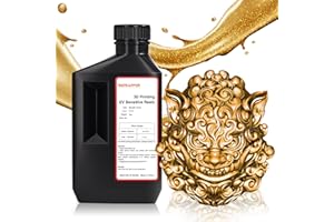 RepRapper Brass 3D Printer Resin, 405nm Fast UV-Curing 1kg Standard Resin, Photopolymer 3D Printing Resin with Metallic Shine for LCD Printer, 1000g Brass