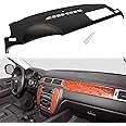 Kojem Dash Board Cover Cap Compatible with 2007-2014 Chevy Tahoe Suburban Silverado Avalanche GMC Yukon Sierra 1500 2500 HD 3500 HD Molded Dash Panel Overlay Without Dash Speaker Black Plastic