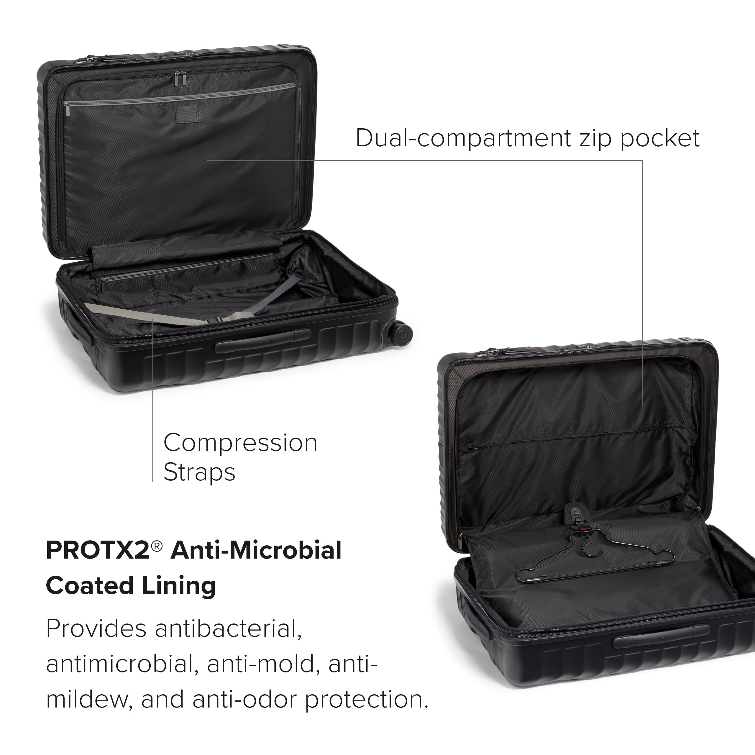 TUMI - 19 Degree Extended Trip Expandable 4 Wheel Packing Case - Durable Hard Shell Zipper Expansion Checked Bag - Suitcase - Matte Black