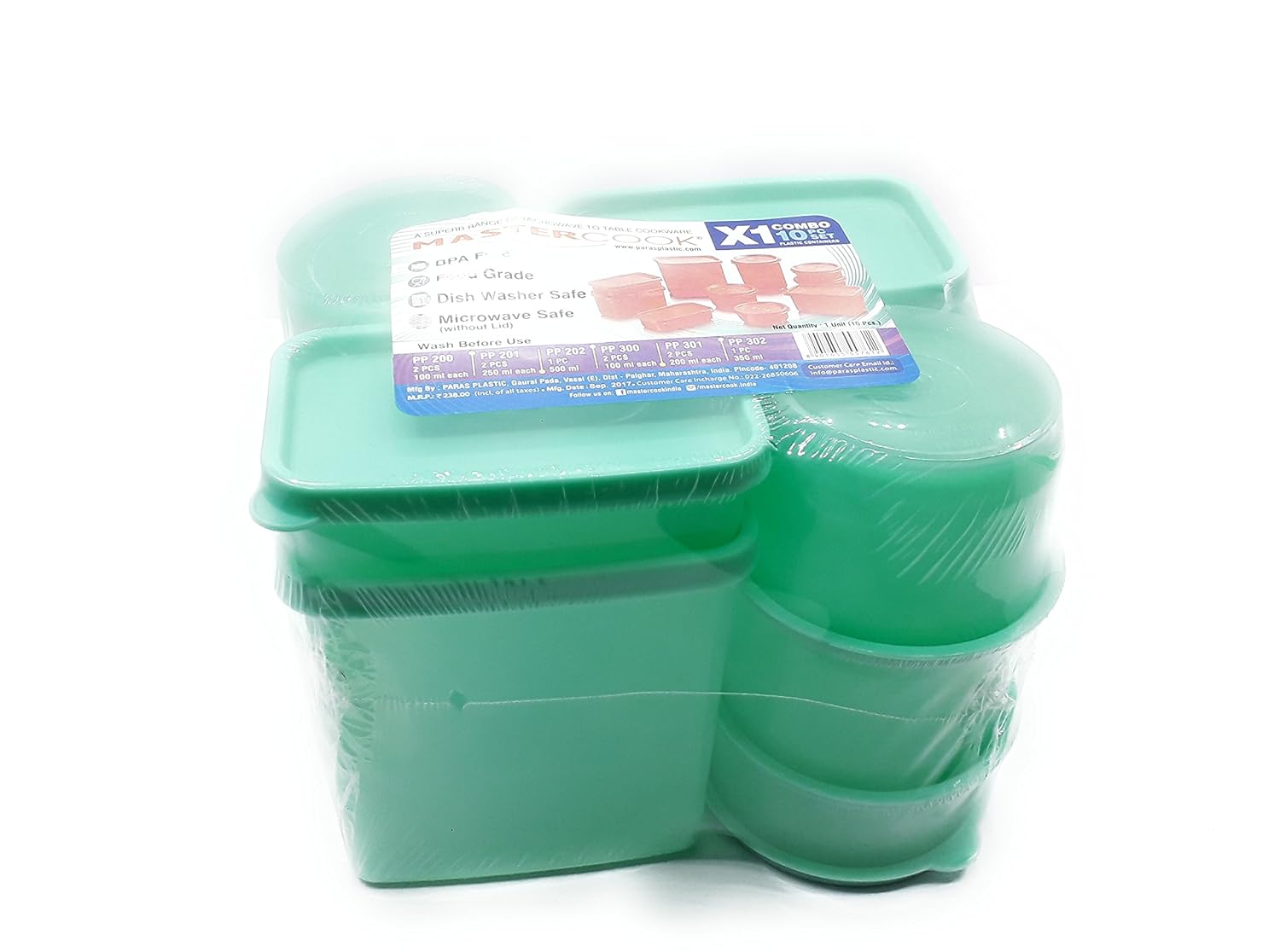 Buy Mastercook X1 Combo Plastic Container Set, 10Pieces, Multicolour