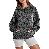 Ythomm Womens Cheetah Print Hoodie Oversized Leopard Graphic Fleece Hooded Sweatshirts Long Sleeve Pullover Tops With Pocket