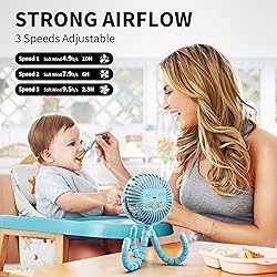 AMACOOL Battery Operated Stroller Fan Flexible
