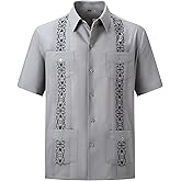 Mens Snap Shirts Casual Guayabera Shirts Short Sleeve