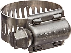 Breeze Power-Seal Stainless Steel Hose Clamp, Worm-Drive, SAE Size 10, 9/16" to 1-1/16" Diameter Range, 1/2" Bandwidth (Pack of 10)