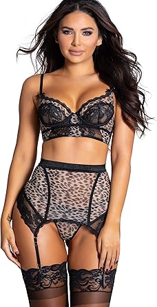 leopard print garter belt