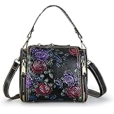 Women Satchel Handbags Crossbody Bag Top Handle Purse Vintage Embossing Shoulder Bag Small Purse