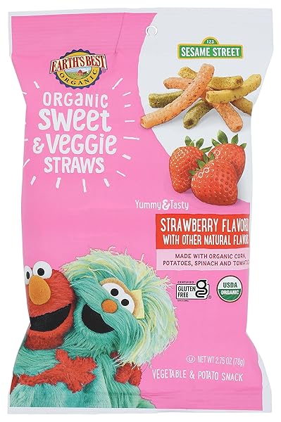 EARTHS BEST ORGANIC STRAWBERRY SWEET & VEGGIE STRAWS,...