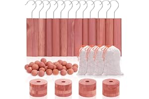 Homode Cedar Blocks for Clothes Storage, Cedar Chips for Closets and Drawers, Aromatic Cedar Wood Balls and Cedar Sachets, Ce