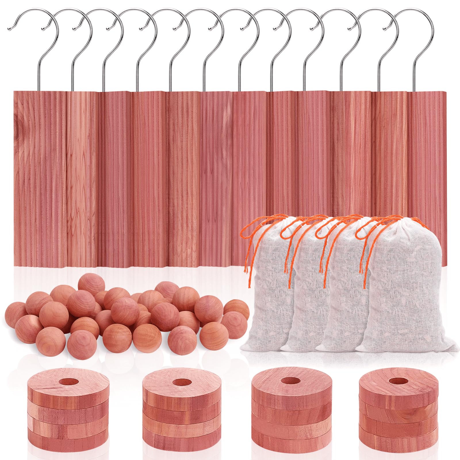 Homode Cedar Blocks for Clothes Storage, Cedar Chips for Closets and Drawers, Aromatic Cedar Wood Balls and Cedar Sachets, Cedar Closet Freshener, 80 Pack