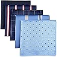 SHLAX&WING 5 Pieces Assorted Mens Silk Pocket Square Handkerchiefs Set Lot 90