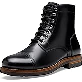 Jousen Mens Dress Boots For Men Leather Casual Goodyear-Welted Boot Formal Fashion Botas