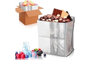 ABC PACK & SUPPLY 10 Pack Silver Foil Insulated Box Liners 10 x 10 x 10 inches. Shipping Boxes for Frozen Food, Odorless Insulated Containers. Leakproof Cold Shipping Boxes for Frozen Fish, Meat