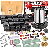 SAEUYVB Candle Making Kit, Candle Making Kit for Adults - DIY Starter Soy Candle Making Supplies-Including Soy Wax,Electric Stove,Melting Pot,Candle Wicks,Rich Scents,Stickers,Etc
