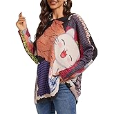 Women's Boho Christmas Sweater, Oversized Long Sleeve Graphic Knit Pullover, Loose Fit Casual Top with Drop Shoulder