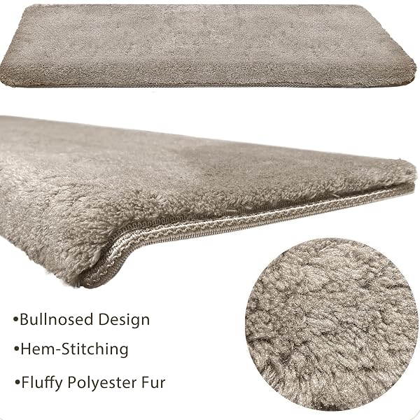 PURE ERA CARPET STAIR TREADS ULTRA PLUSH 9.5″ X 30″SOFT BULLNOSE INDOOR STAIR PROTECTORS PET-FRIENDLY NON-SLIP SKID RESISTANT TAPE FREE WASHABLE REUSABLE(14 PIECES, CREAM GRAY)