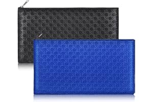 Wteehn 2pack Money Bag, Cash Zipper Pouch, Bank Bags, Cash Wallet, Cosmetic Receipts Coins Small Tools Organizing Storage Bag